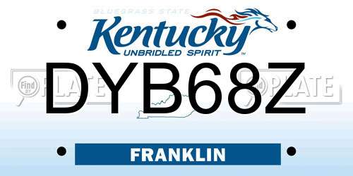 DYB68Z Kentucky License Plate