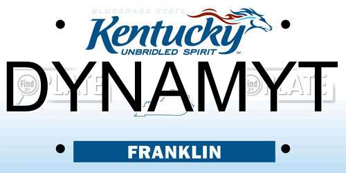 DYNAMYT Kentucky License Plate