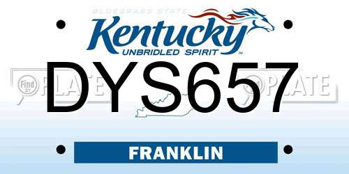 DYS657 Kentucky License Plate