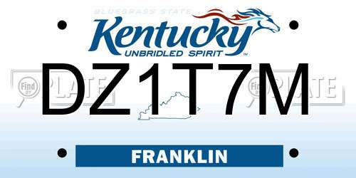 DZ1T7M Kentucky License Plate