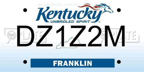 DZ1Z2M Kentucky License Plate