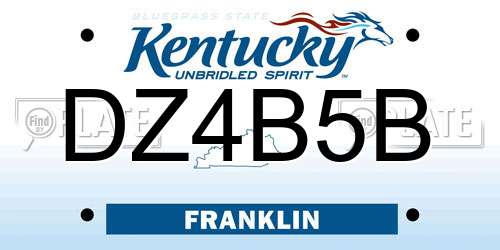 DZ4B5B Kentucky License Plate