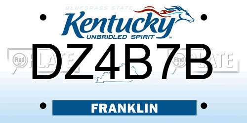 DZ4B7B Kentucky License Plate