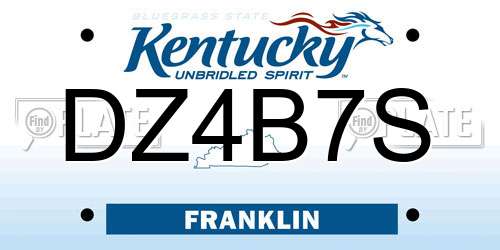 DZ4B7S Kentucky License Plate