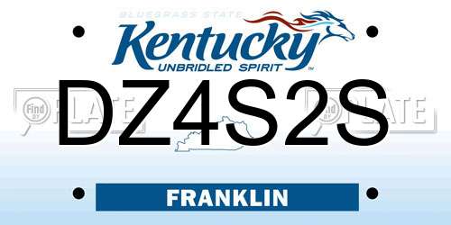 DZ4S2S Kentucky License Plate