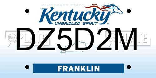 DZ5D2M Kentucky License Plate