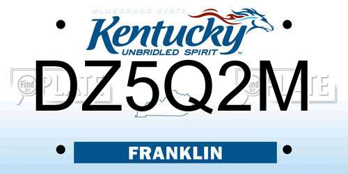 DZ5Q2M Kentucky License Plate