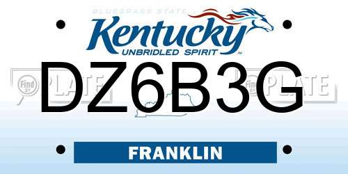 DZ6B3G Kentucky License Plate
