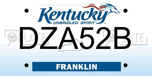 DZA52B Kentucky License Plate
