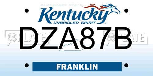 DZA87B Kentucky License Plate
