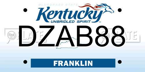 DZAB88 Kentucky License Plate