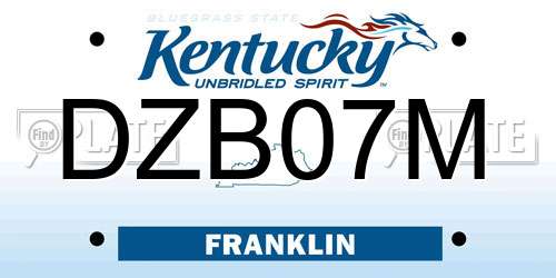 DZB07M Kentucky License Plate