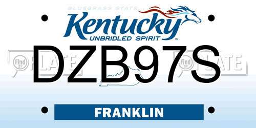 DZB97S Kentucky License Plate