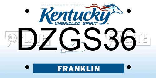 DZGS36 Kentucky License Plate