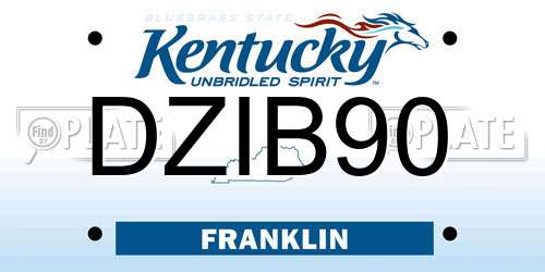 DZIB90 Kentucky License Plate
