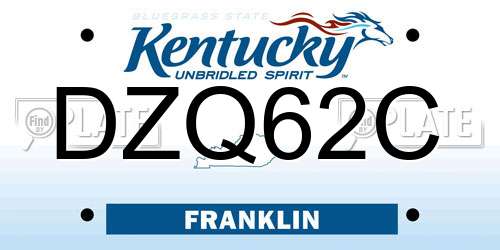 DZQ62C Kentucky License Plate