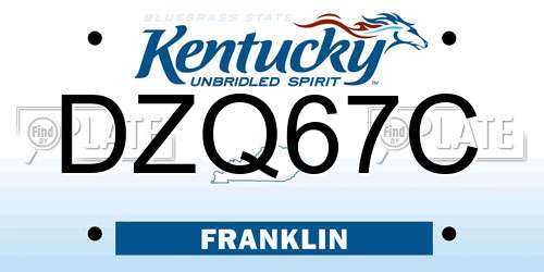 DZQ67C Kentucky License Plate
