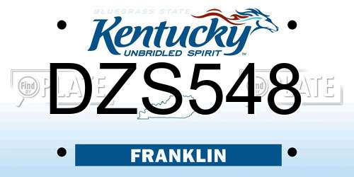 DZS548 Kentucky License Plate