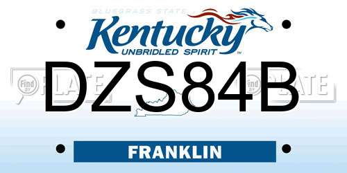 DZS84B Kentucky License Plate