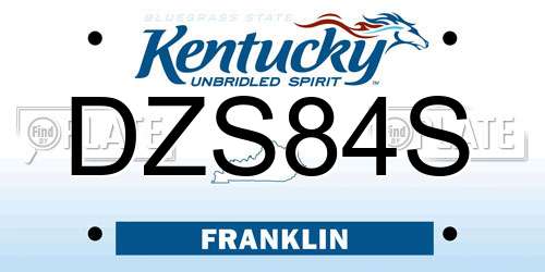 DZS84S Kentucky License Plate