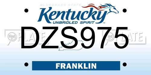 DZS975 Kentucky License Plate
