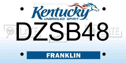 DZSB48 Kentucky License Plate