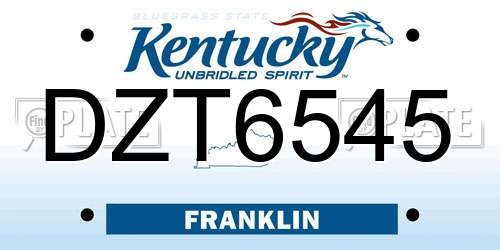 DZT6545 Kentucky License Plate