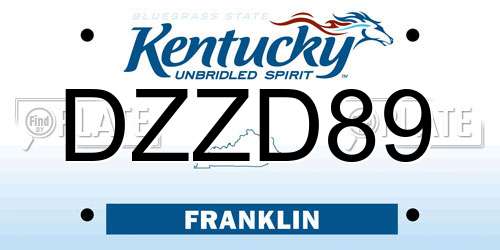 DZZD89 Kentucky License Plate