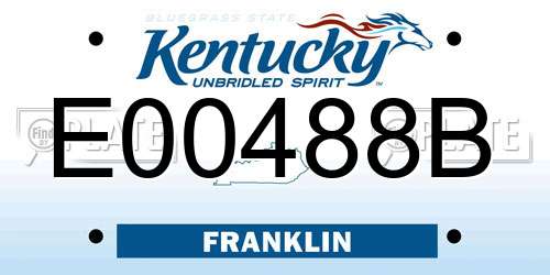 E00488B Kentucky License Plate
