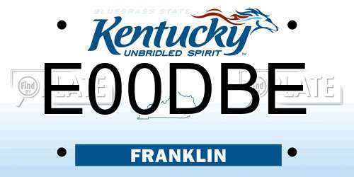 E00DBE Kentucky License Plate