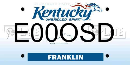 E00OSD Kentucky License Plate