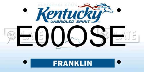 E00OSE Kentucky License Plate