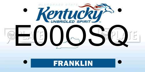 E00OSQ Kentucky License Plate