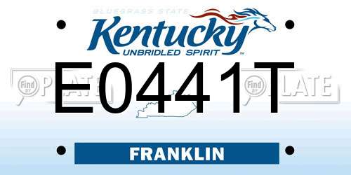 E0441T Kentucky License Plate