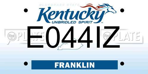 E044IZ Kentucky License Plate