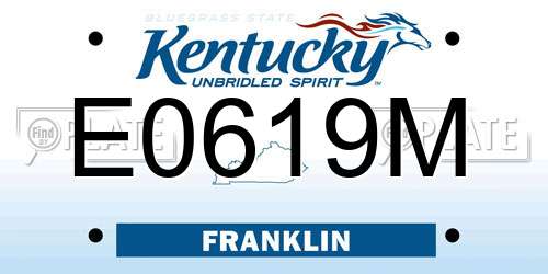 E0619M Kentucky License Plate