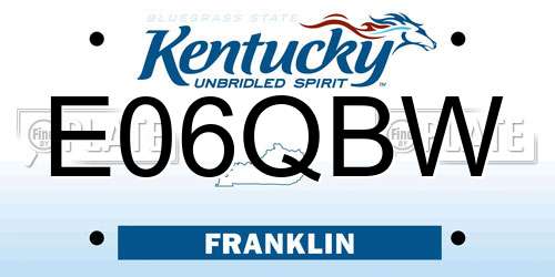 E06QBW Kentucky License Plate