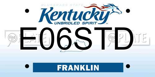 E06STD Kentucky License Plate