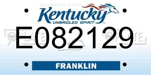 E082129 Kentucky License Plate