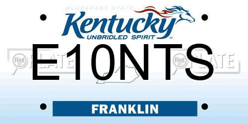 E10NTS Kentucky License Plate