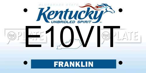 E10VIT Kentucky License Plate