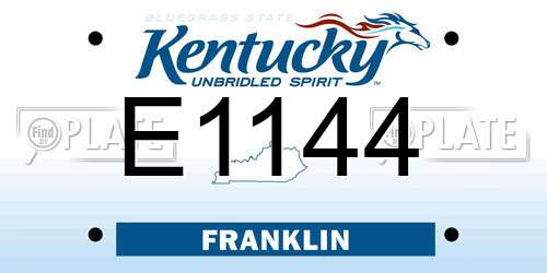 E1144 Kentucky License Plate
