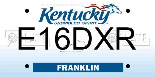 E16DXR Kentucky License Plate