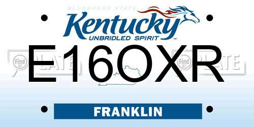 E16OXR Kentucky License Plate
