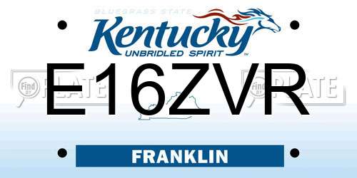 E16ZVR Kentucky License Plate