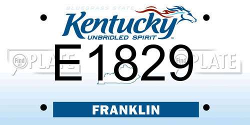 E1829 Kentucky License Plate