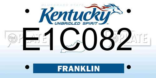 E1C082 Kentucky License Plate
