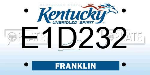 E1D232 Kentucky License Plate