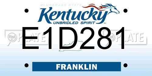 E1D281 Kentucky License Plate
