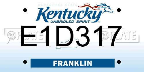 E1D317 Kentucky License Plate